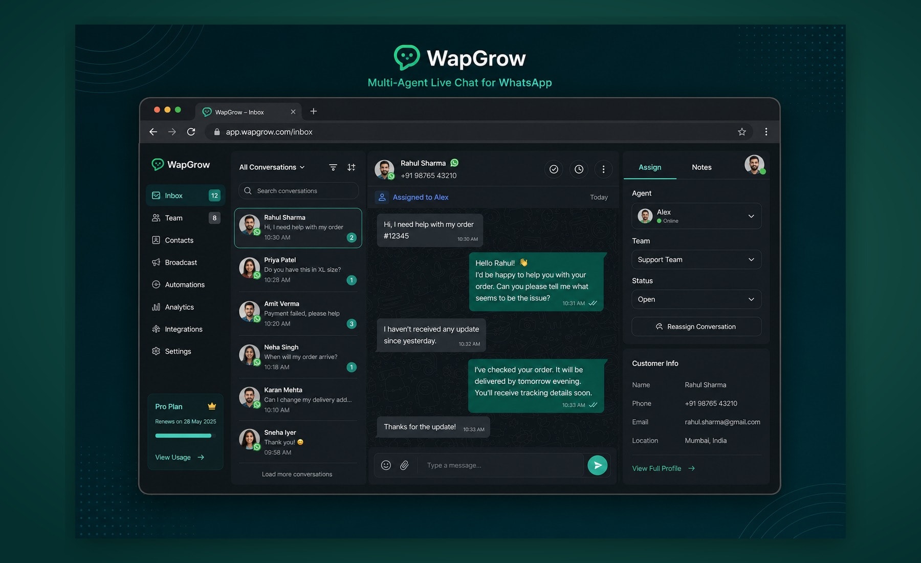 Multi-Agent Live Chat product screen